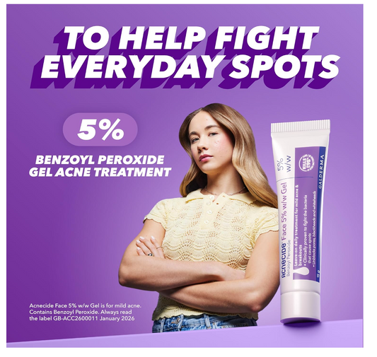 Acnecide Face 5% w/w Gel | Benzoyl Peroxide Acne Treatment for Spot Prone Skin | 15g
